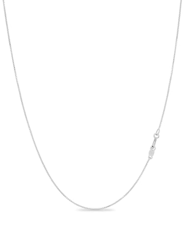 KEZEF 925 Sterling Silver Box Chain Necklace for Women & Men, 0.7mm Thin Chain Necklace, Available in Sterling Silver, Gold Plated & Rose Gold Plated Finishes, Made in Italy - color: Sterling Silver, size: 26 Inch
