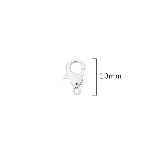 BEADIA Silver Plated Lobster Clasps Non Tarnish 10mm 20pcs for Jewelry Making Findings - color: Lobster Clasps Silver, size: 10mm