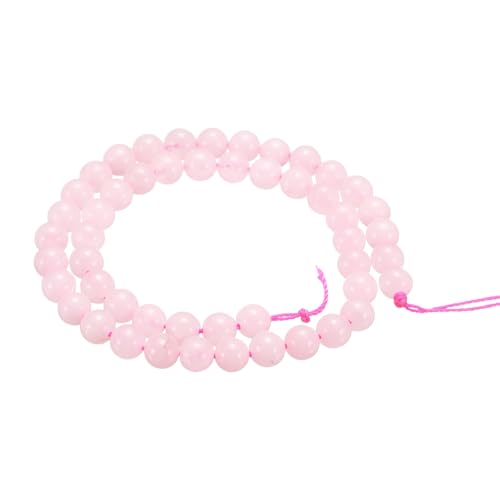 HARFINGTON 50pcs Natural Stone Beads 6mm Pink Rose Quartz Round Gemstone Stone Loose Beading Real Genuine Smooth Balls Bead for Jewelry Making Bracelets Necklace Earrings DIY - color: Pink Rose Quartz, size: 6mm
