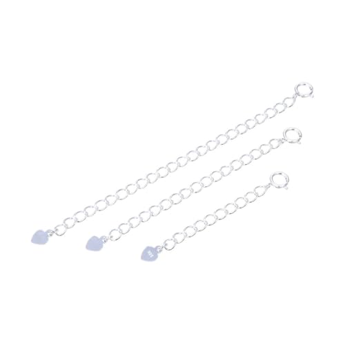 1pc Adabele Authentic 925 Sterling Silver Chain Extender Clasp Cute Heart Drop Strong Removable Adjustable 2 inch Extension for Necklace Bracelet Anklet Jewelry Making SS301-2 - color: Silver, size: 2 inch - 1pc