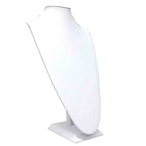 Gems on Display: Extra Tall Necklace Display White Measures 9 1/2" x 6 3/8" x 18" tall.