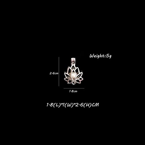 MilkyWay Wish Pearl Necklace Kit, DIY Necklace Making Kit, lotus Necklace Cage Locket Cultured Pearl in Oyster Set, 16.9", Surprise Gift For Wife, Girlfriend,Mother - color: D