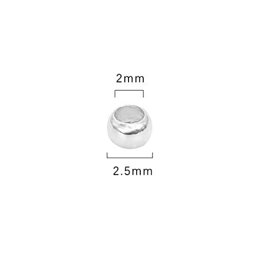 BEADIA Silver Plated Crimp Beads Non Tarnish 2.5mm 600pcs for Jewelry Making Findings - color: Crimp Beads Silver, size: 2.5mm