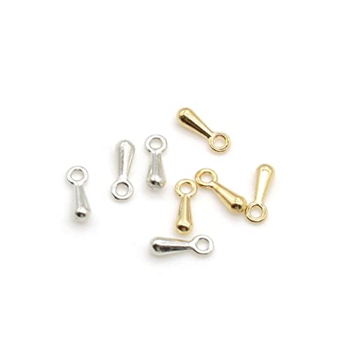 2000 Pieces Extender Chain Extended Extension Chains Tails Clasp Terminators Ends Beads Connector for Crafting (1000pcs Gold and 1000pcs Silver)