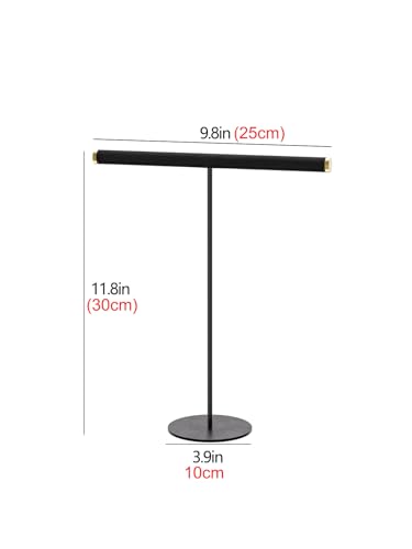 T-Bar Necklace Bracelet Organizer Stand, Velvet Jewelry Hanger Display Stand, Necklace And Bracelet Holder Rack for Men Women (Black) - color: Black