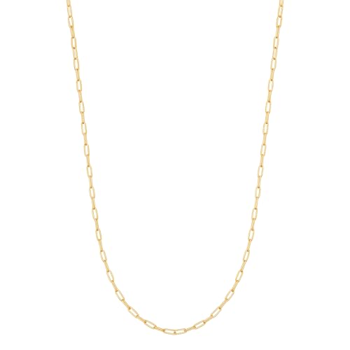 Destin Jewelry Paperclip Chain Necklace for Women, Waterproof 18K Gold Plated Stainless Steel, Hypoallergenic, Adjustable Layering Chain, Tarnish-Resistant, 2.5–6.5mm - color: 18K Yellow Gold Plated Stainless Steel, size: 30" + 2", style: 2.5 MM