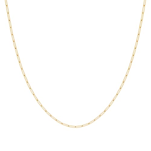 Destin Jewelry Paperclip Chain Necklace for Women, Waterproof 18K Gold Plated Stainless Steel, Hypoallergenic, Adjustable Layering Chain, Tarnish-Resistant, 2.5–6.5mm - color: 18K Yellow Gold Plated Stainless Steel, size: 20" + 2", style: 2.5 MM