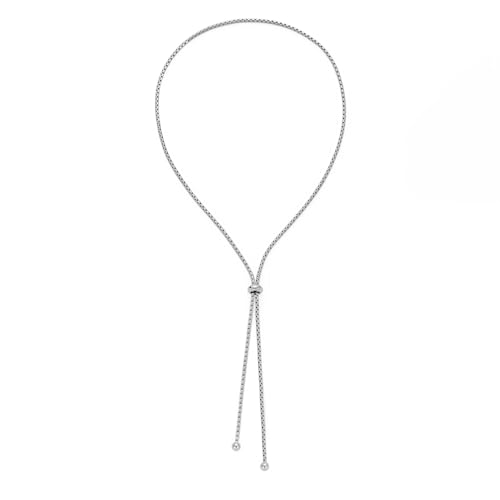 Gold Silver Necklace for Women Y Chain Adjustable Gold Long Necklaces Fashion Dainty Jewelry - color: silver B