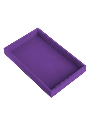 Velvet Jewelry Tray, Stackable Design, Drawer Insert, Multi-Compartment Storage, for Necklace Bracelet Ring Watch Organizing (Purple) - color: Purple