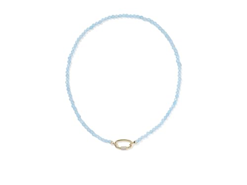 Kendra Scott, Women's, Emery Beaded Strand Necklace - color: Gold Lt Blue Chlcdny