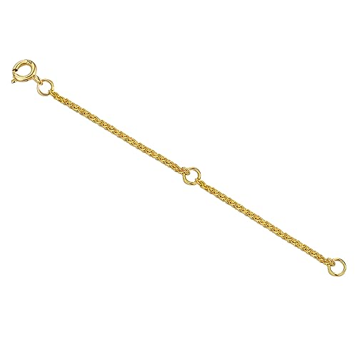 18K Solid Gold Extender for Necklace Bracelet Real Durable Adjustable Chain Gold Extension for Women 2 Inches - color: A