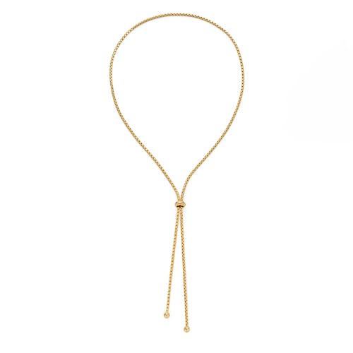 Gold Silver Necklace for Women Y Chain Adjustable Gold Long Necklaces Fashion Dainty Jewelry - color: gold B