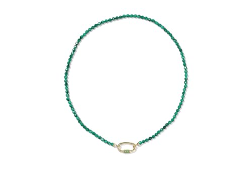 Kendra Scott, Women's, Emery Beaded Strand Necklace - color: Gold Green Malachite