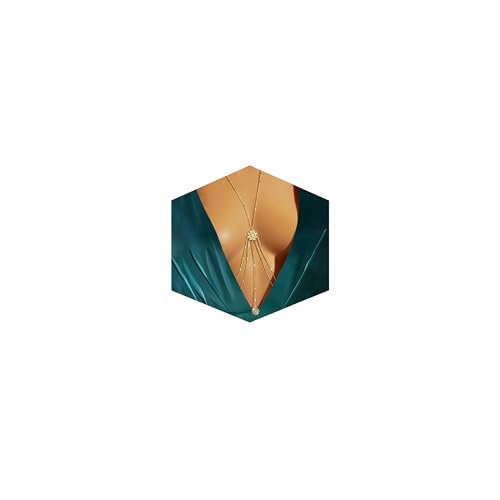 14K Gold Plated Body Chains for Women, Sexy Layered Belly Waist Chain Crossover Bikini Bra Chain, Summer Beach Rhinestone Body Jewelry - style: Gold Eye1