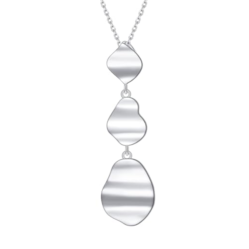 Long Necklace Sterling Silver Larait Bar Y Lariat Long Chain Drop Adjustable Necklace Gift for Her, 30" - style: Long Sweater Necklace