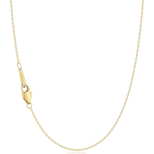 Gacimy Chain Necklace for Women, 14K Gold Plated/Silver Tone Cable Chain for Women, 1.1/1.3mm Thin Dainty Necklace Chains 16-24 Inch - size: 24 Inches, style: 1.1mm Gold