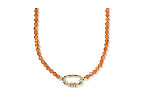 Kendra Scott, Women's, Emery Beaded Strand Necklace - color: Gold Orange Agate