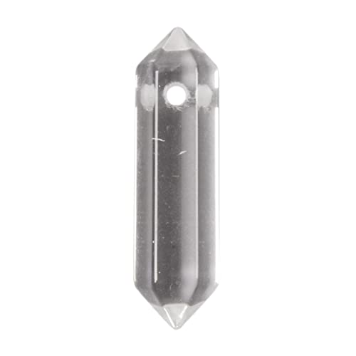 Clear Quartz 32mm Natural Gemstone Hexagonal Wand Jewelry Making Crystal Pointed Chakra Reiki Healing Beads 2mm Hole Drilled(Pack of 10) - color: Clear Quartz