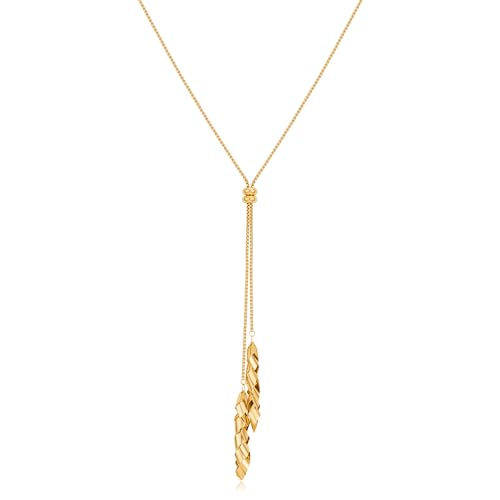 Gold Silver Necklace for Women Y Chain Adjustable Gold Long Necklaces Fashion Dainty Jewelry - color: gold E