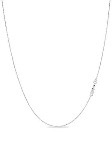KEZEF 925 Sterling Silver Box Chain Necklace for Women & Men, 0.7mm Thin Chain Necklace, Available in Sterling Silver, Gold Plated & Rose Gold Plated Finishes, Made in Italy - color: Sterling Silver, size: 19 Inch