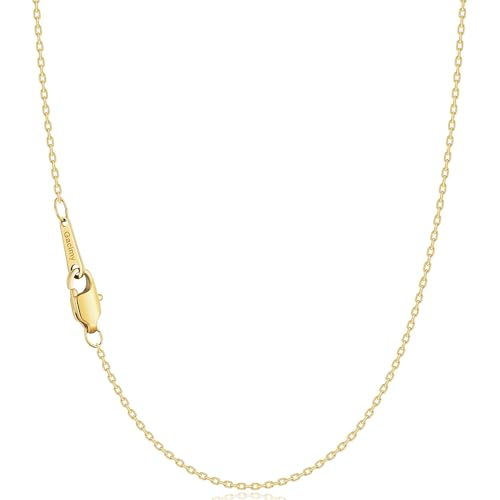 Gacimy Chain Necklace for Women, 14K Gold Plated/Silver Tone Cable Chain for Women, 1.1/1.3mm Thin Dainty Necklace Chains 16-24 Inch - size: 20 Inches, style: 1.3mm Gold