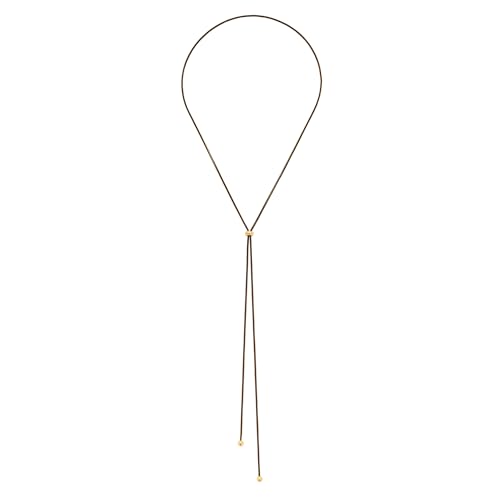 Gold Silver Necklace for Women Y Chain Adjustable Gold Long Necklaces Fashion Dainty Jewelry - color: black A