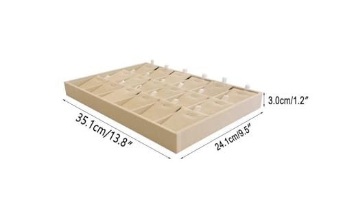Beige Velvet Jewelry Display Box Tray Pendant Necklace Stackable Trade Show Store Multi Function (Pendants) - color: Pendants