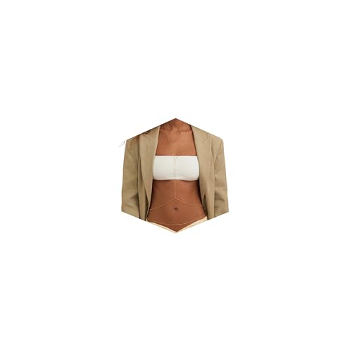 14K Gold Plated Body Chains for Women, Sexy Layered Belly Waist Chain Crossover Bikini Bra Chain, Summer Beach Rhinestone Body Jewelry - style: Gold Beads