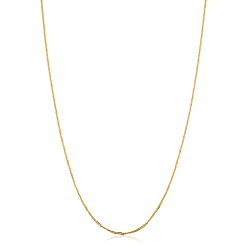 Kooljewelry Real 14k Yellow or White Gold 1.2 mm Sparkle Chain Adjustable Length Necklace (adjusts up to 22 inches) - color: Yellow