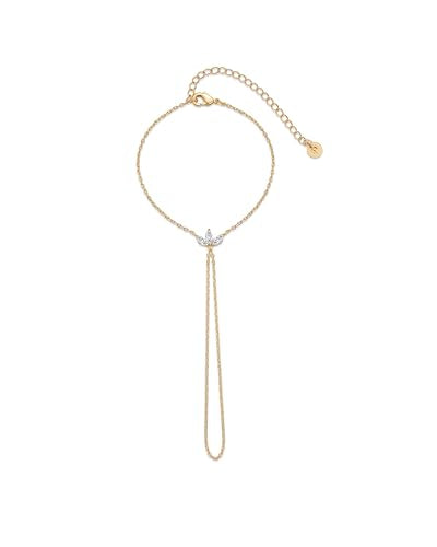 PAVOI 14K Gold Plated Hand Chains for Women - Adjustable Hand Chain Bracelet and Ring - Trendy Gold Handchain Bracelet Stack Summer Jewelry - Beads, Pearl, and Cubic Zirconia Body Jewelry - style: Marquise