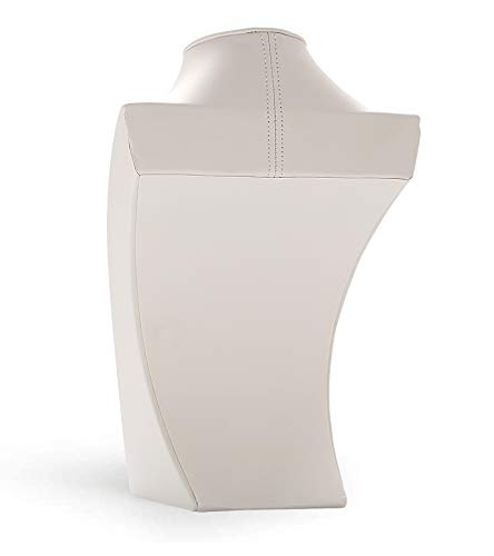 Polmart H2 Necklace Display Bust (White Leatherette, 10”H) - color: White Leatherette, size: 10"h