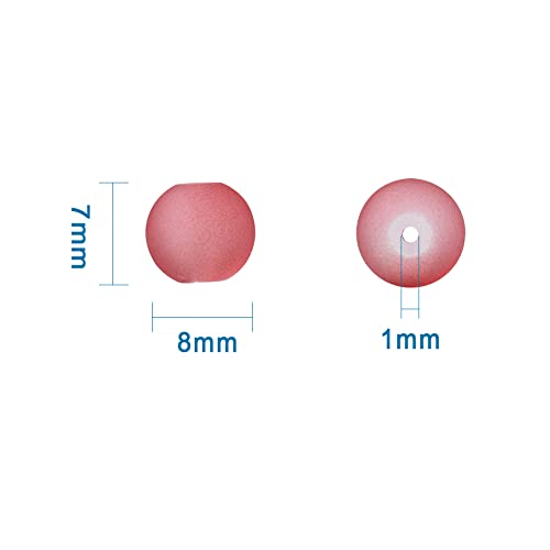 100Pcs 8mm Transparent Frosted Glass Beads Round Matte Glass Loose Spacer Beads for DIY Necklace Earring Bracelet Jewelry Making Handmade Crafts - color: Colorful-8mm