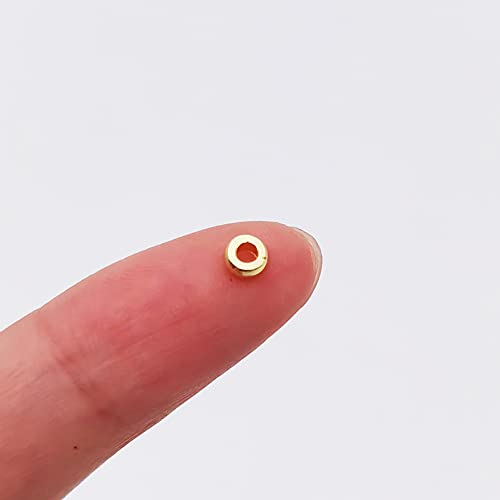 INSPIRELLE 100pcs Heishi Beads 4mm Long-Lasting Disc Brass Rondelle Spacer Beads Yellow Gold Plated Flat Round Shape Jewelry Metal Spacers for Bracelet Necklace Jewelry Making - color: Yellow Gold, size: 4mm