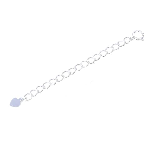 1pc Adabele Authentic 925 Sterling Silver Chain Extender Clasp Cute Heart Drop Strong Removable Adjustable 2 inch Extension for Necklace Bracelet Anklet Jewelry Making SS301-2 - color: Silver, size: 2 inch - 1pc