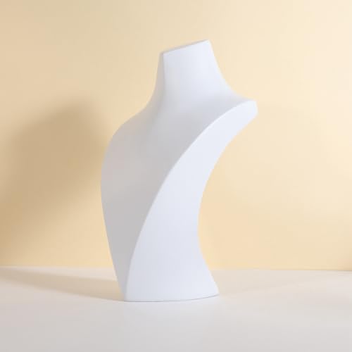 3D Gypsum Jewelry Display Mannequin, Necklace display Bust Stand for Home Decor, Necklace Pendant Chain Display for Selling【Gypsum Bust Height 11.22 inch-White】 - color: White, size: Medium