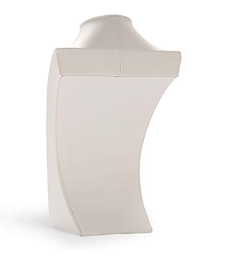 Polmart H3 Necklace Display Bust (White Leatherette, 11 ⅞”H) - color: White Leatherette, size: 11⅞"H