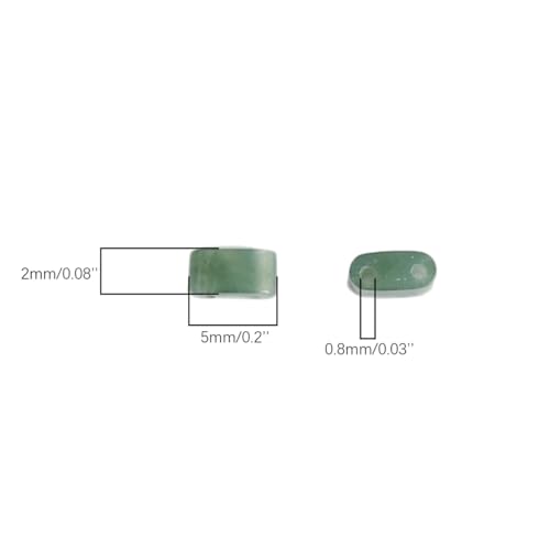 Beadia Natural Moss Agate Stone Tila Beads 5x2mm Rectangle 2-Hole Spacer Beads for DIY Bracelet Earring Making 15"/Strand - color: Moss Agate, size: 5x2mm