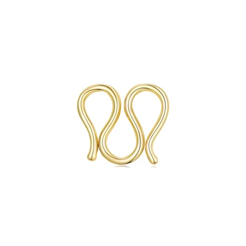 14K Gold Jewelry Clasp Necklace Extender Clasp Bracelet Extension Connector for DIY Necklace Bracelet Anklet Jewelry Making (Style 8) - size: Style 8-Yellow