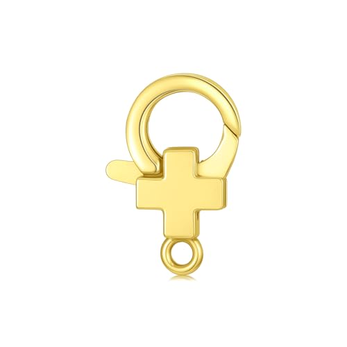 14K Yellow Gold Jewelry Clasp Necklace Extender Clasp Bracelet Extension Connector for DIY Necklace Bracelet Anklet Jewelry Making, 14K Gold Clasp for DIY Jewelry Making (Style 6) - style: Style 6
