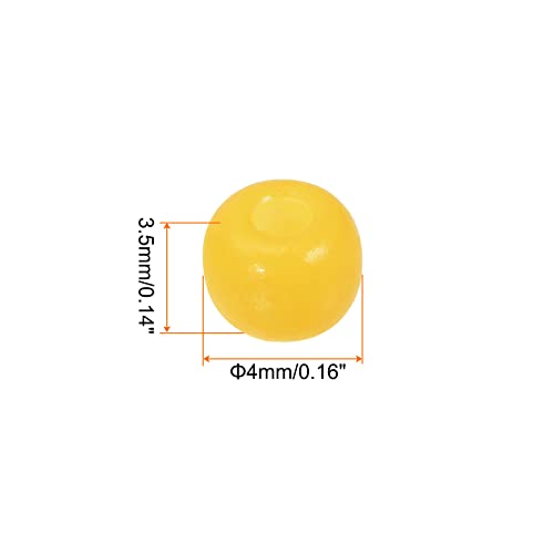 HARFINGTON 2000Pcs Small Glass Beads 6/0 4mm Loose Tiny Round Small Beads for Bracelet Earring Rings Jewelry Making, Yellow - color: Yellow
