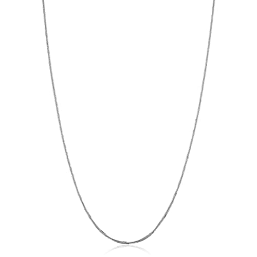Kooljewelry Real 14k Yellow or White Gold 1.2 mm Sparkle Chain Adjustable Length Necklace (adjusts up to 22 inches) - color: White