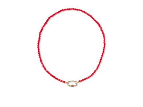 Kendra Scott, Women's, Emery Beaded Strand Necklace - color: Gold Red Glass