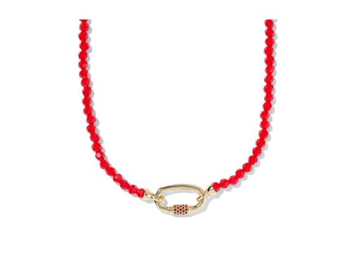Kendra Scott, Women's, Emery Beaded Strand Necklace - color: Gold Red Glass