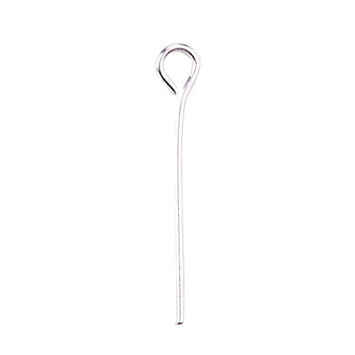 BEADIA Open Eye Pins Silver Head Pins for DIY Jewelry Making 20mm 500pcs - color: Silver, size: 20mm