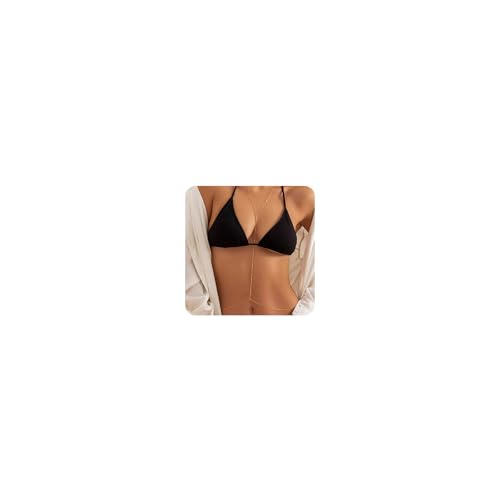 Body Chain,Body Jewelry for Women,Sexy Layered Chest Chain,Layered Adjustable Waist Jewelry for Beach Accessories,Gold Plated Waist Chains - color: Gold-E