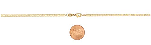 Barzel 18K Gold Plated Mariner Chain Necklace for Women, Flat Marina - Made in Brazil - color: 3MM Gold, size: 22 Inches