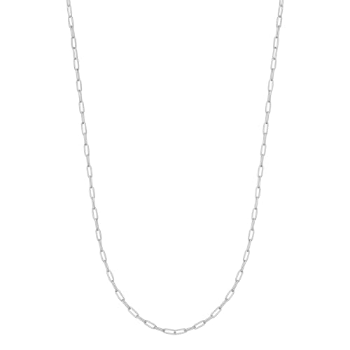 Destin Jewelry Paperclip Chain Necklace for Women, Waterproof 18K Gold Plated Stainless Steel, Hypoallergenic, Adjustable Layering Chain, Tarnish-Resistant, 2.5–6.5mm - color: Stainless Steel, size: 30" + 2", style: 2.5 MM