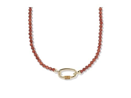 Kendra Scott, Women's, Emery Beaded Strand Necklace - color: Gold Orange Goldstone