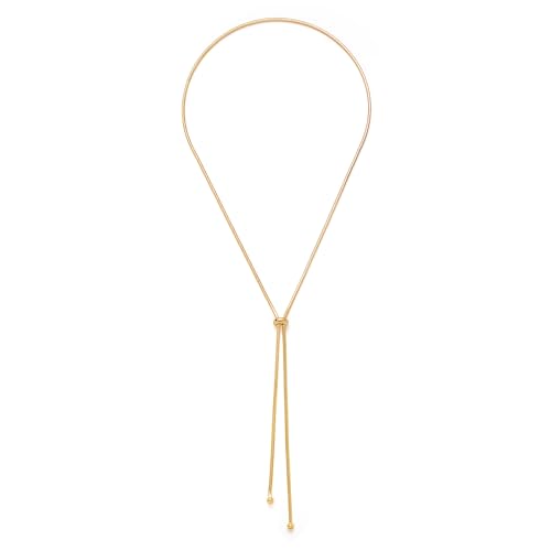 Gold Silver Necklace for Women Y Chain Adjustable Gold Long Necklaces Fashion Dainty Jewelry - color: gold A