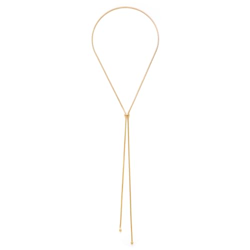 Gold Silver Necklace for Women Y Chain Adjustable Gold Long Necklaces Fashion Dainty Jewelry - color: gold C